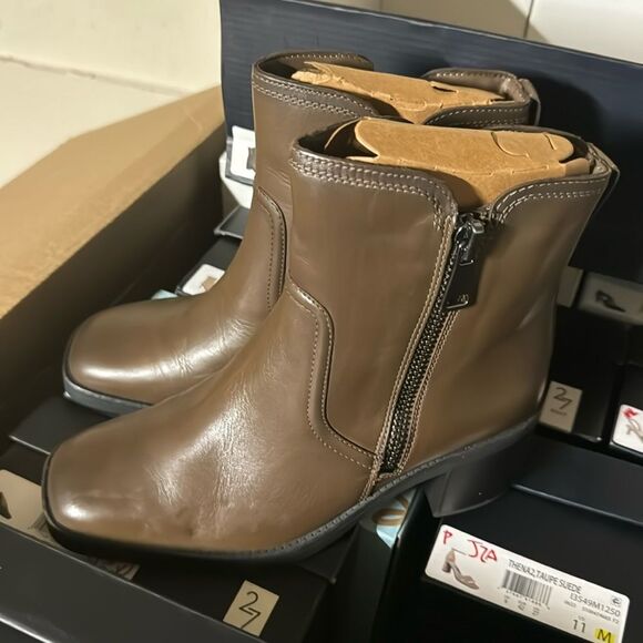 Naturalizer Emmy Block Heel Bootie in Mink Leather - Picture 6 of 7